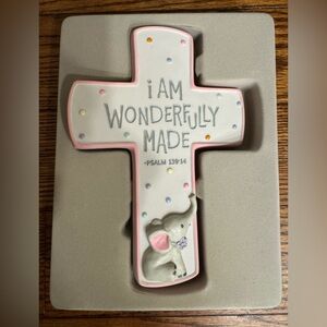 Decorative Scripture Cross with Elephant Design